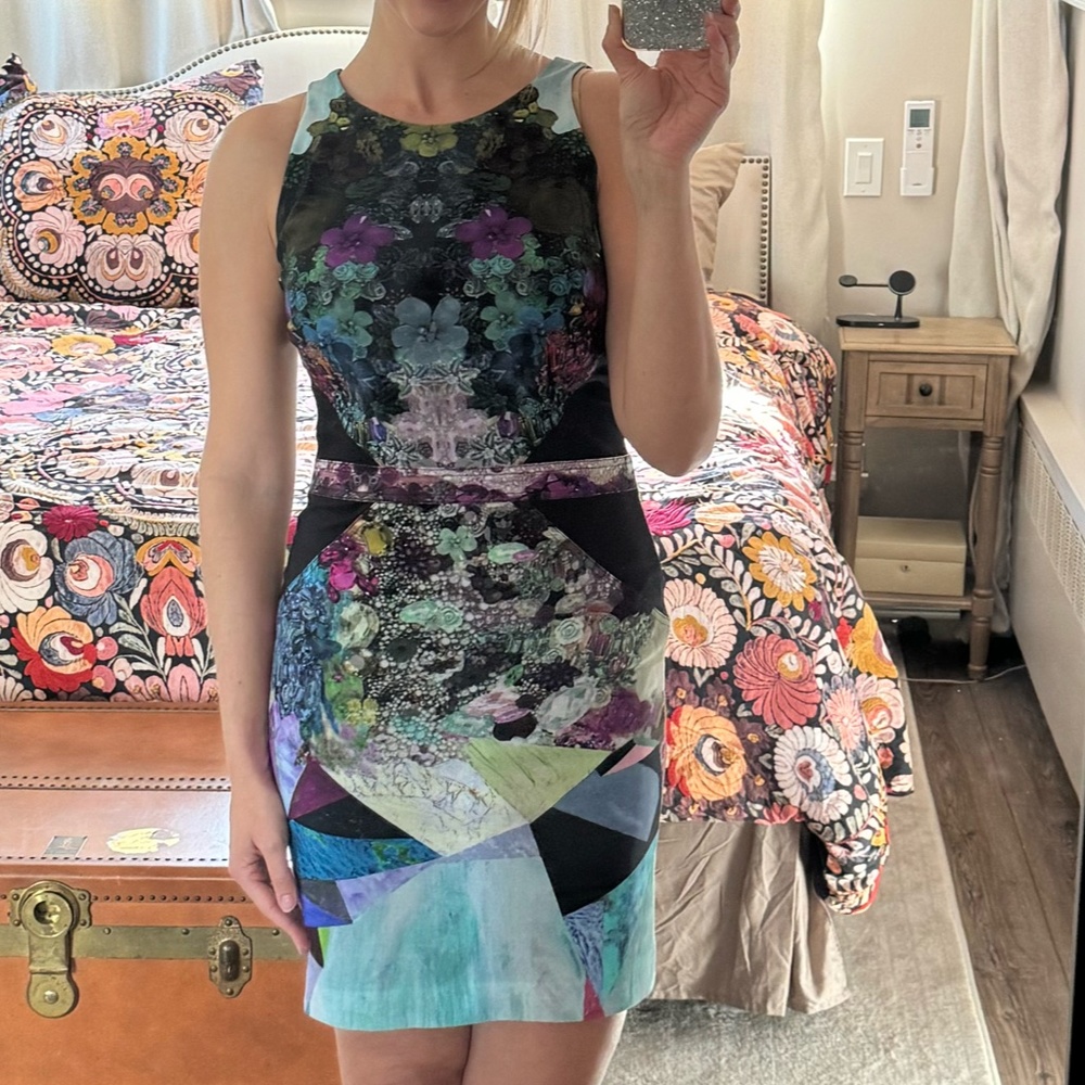 Nicole Miller | Abstract Floral Bodycon Dress | Multicolor | Size: 6